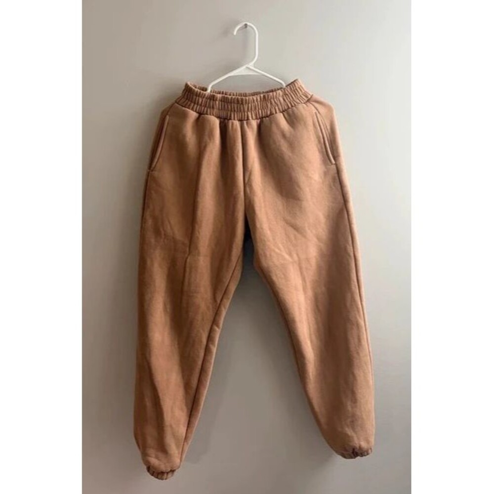 Comfrt Oversized Fleece Sweatpants Joggers - XS Brown, fall, gym, casual, school